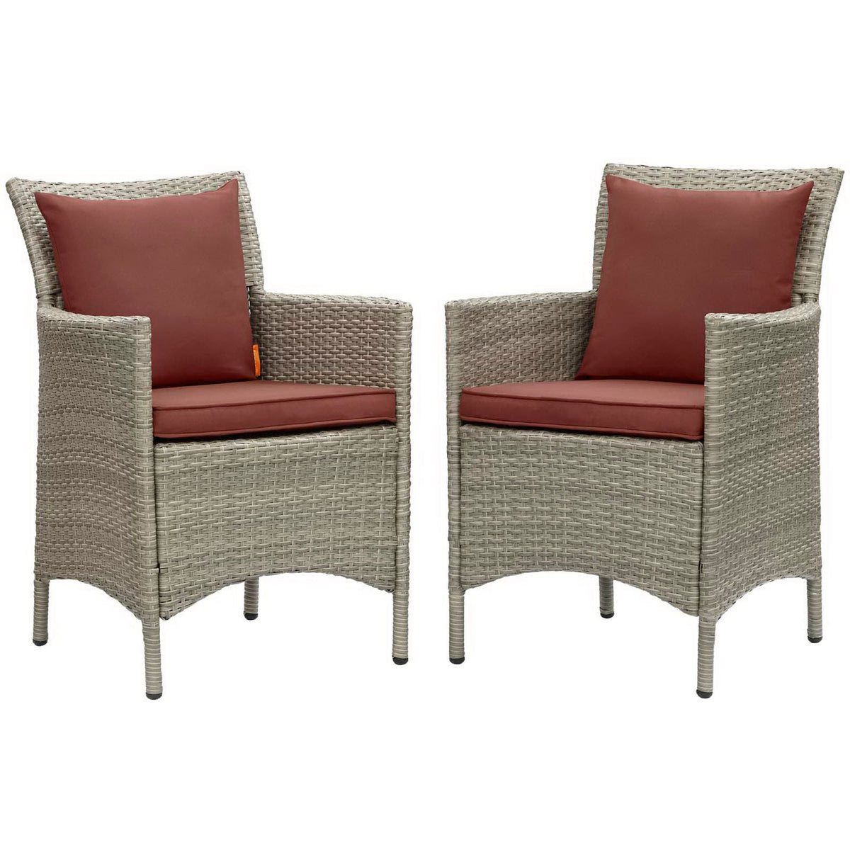Conduit Outdoor Wicker Rattan Dining Armchair Set of 2