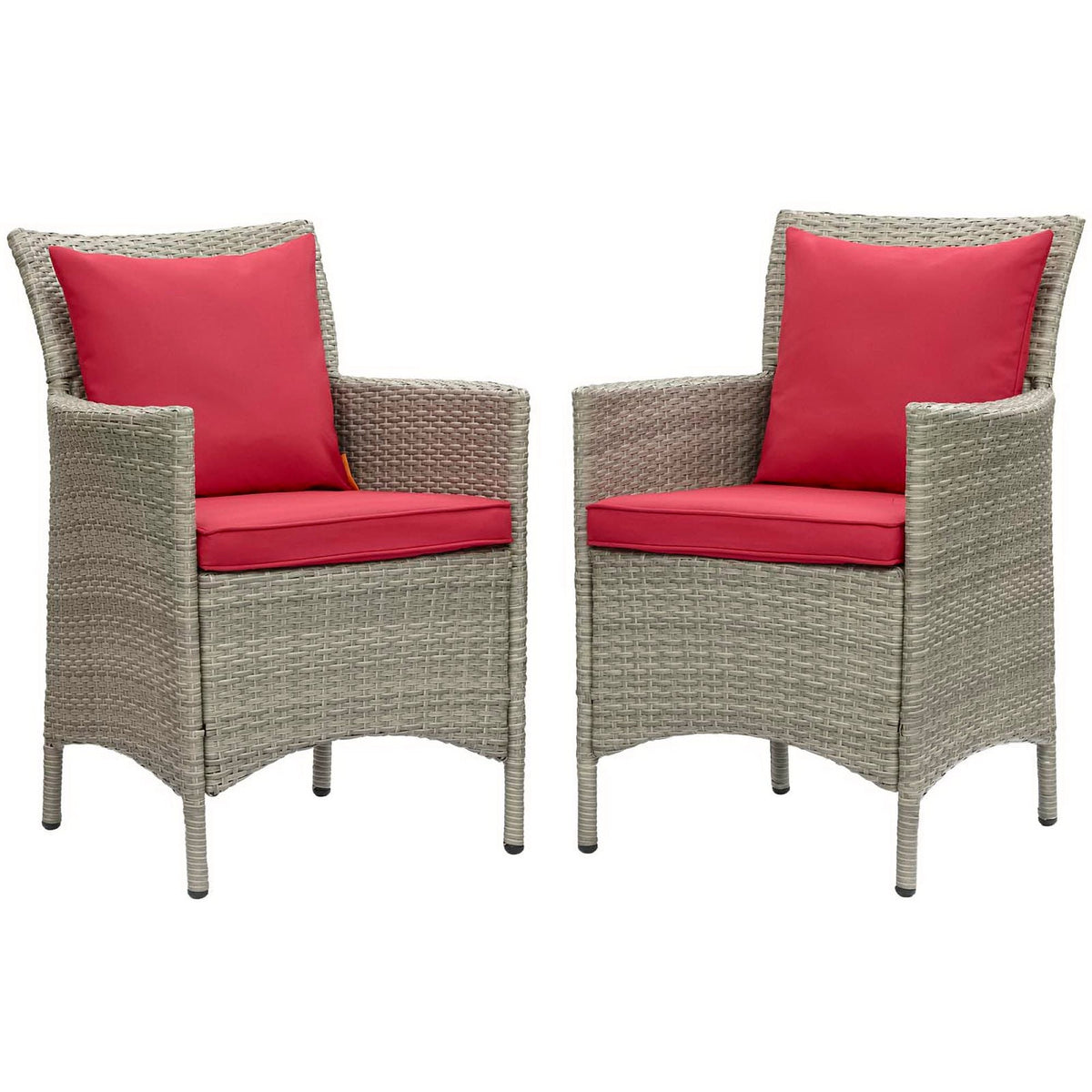 Conduit Outdoor Wicker Rattan Dining Armchair Set of 2
