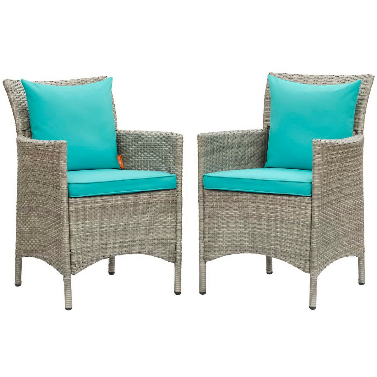 Conduit Outdoor Wicker Rattan Dining Armchair Set of 2