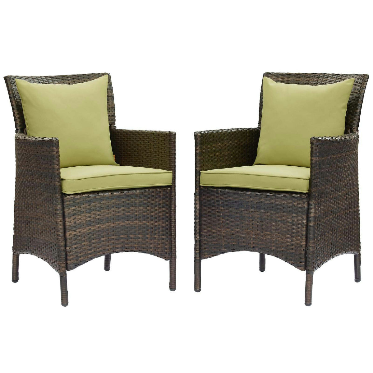 Conduit Outdoor Wicker Rattan Dining Armchair Set of 2