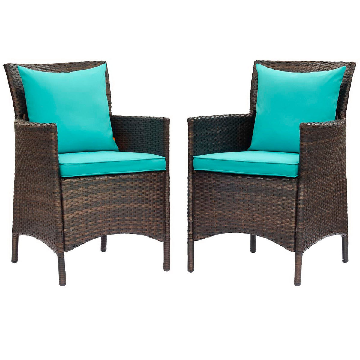 Conduit Outdoor Wicker Rattan Dining Armchair Set of 2