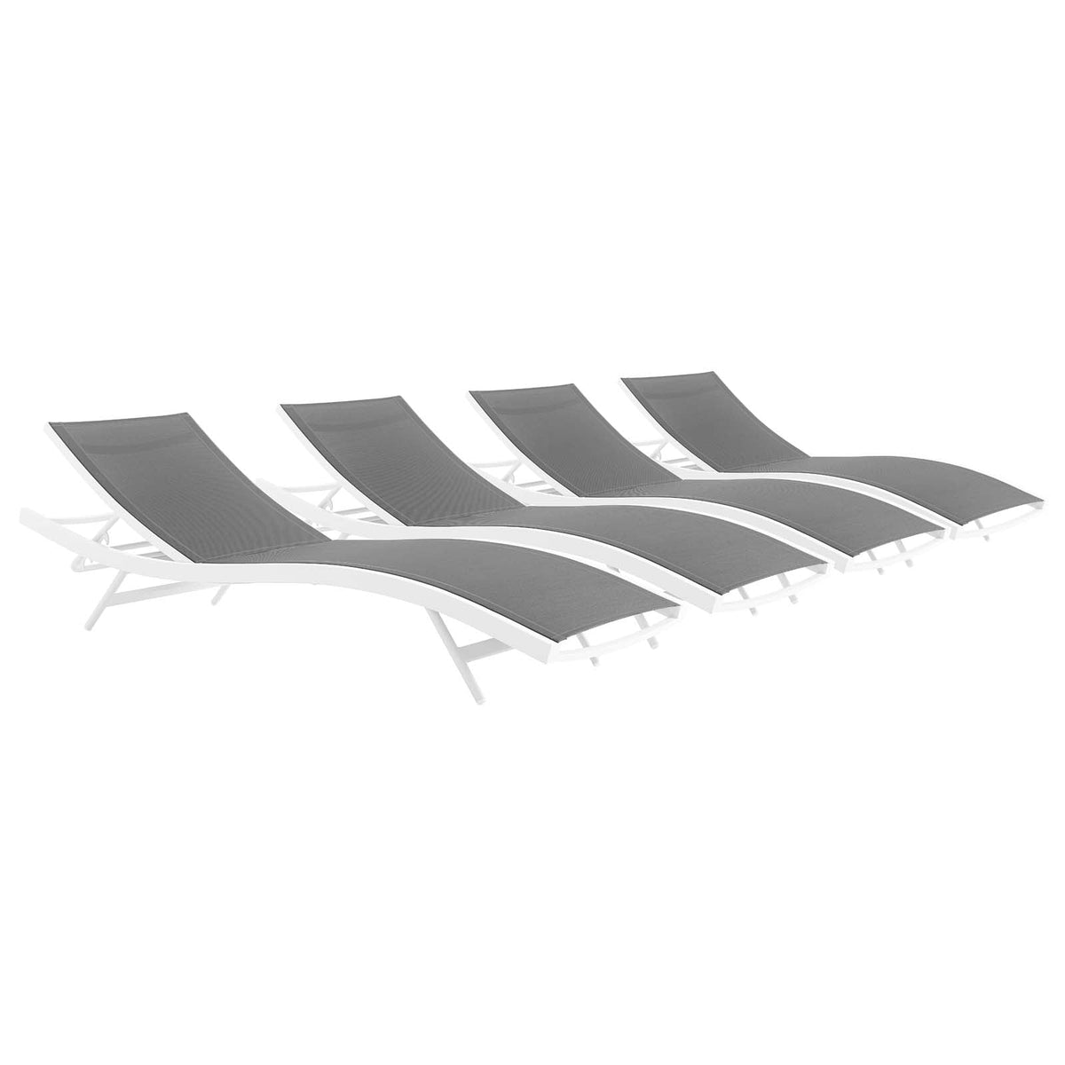 Glimpse Outdoor Patio Mesh Chaise Lounge Set of 4 - view 1