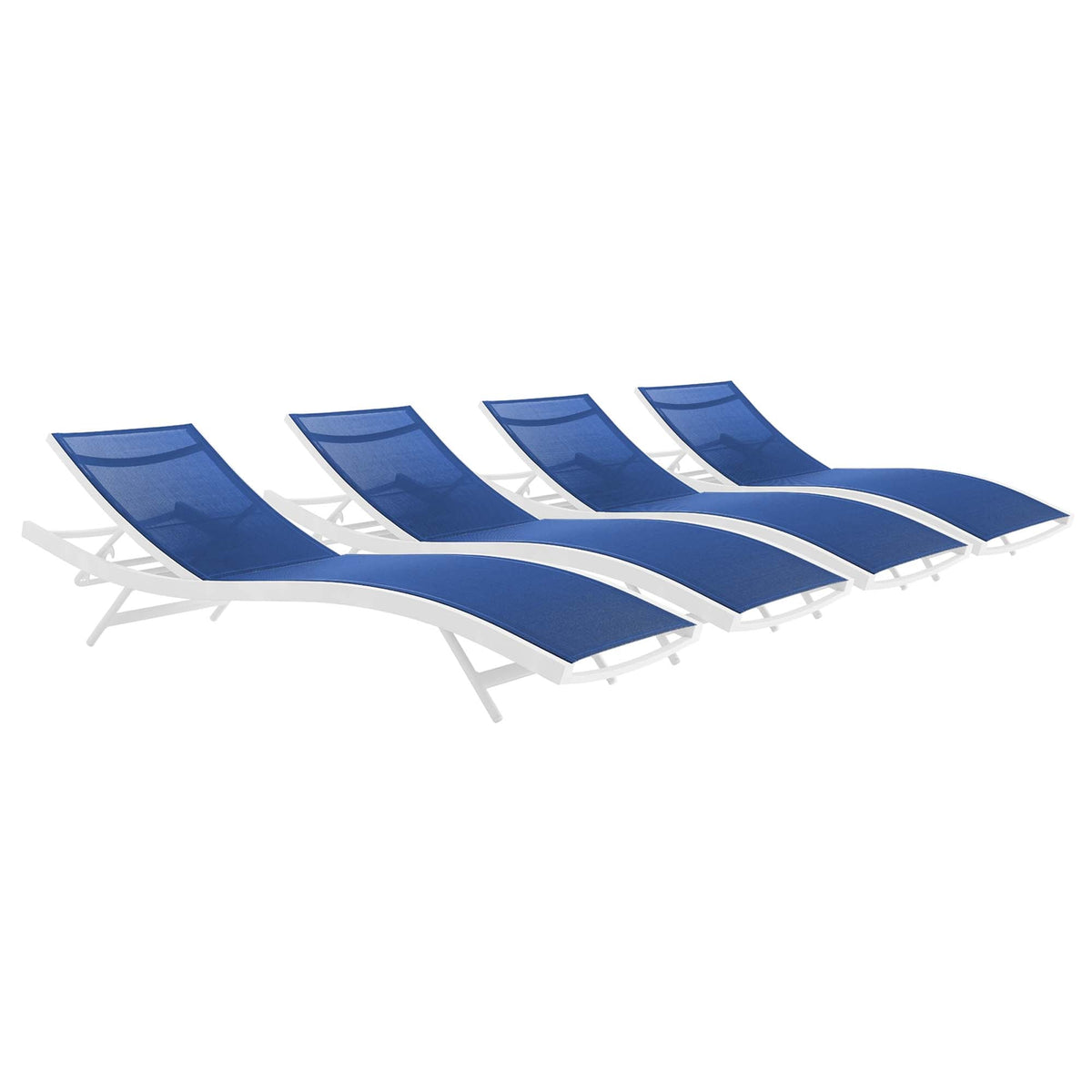 Glimpse Outdoor Patio Mesh Chaise Lounge Set of 4 - view 2