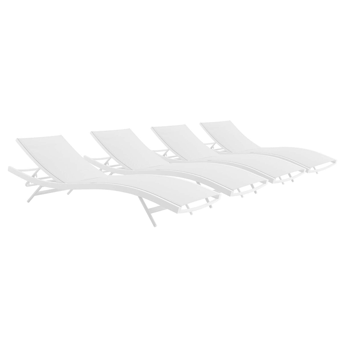 Glimpse Outdoor Patio Mesh Chaise Lounge Set of 4 - view 3