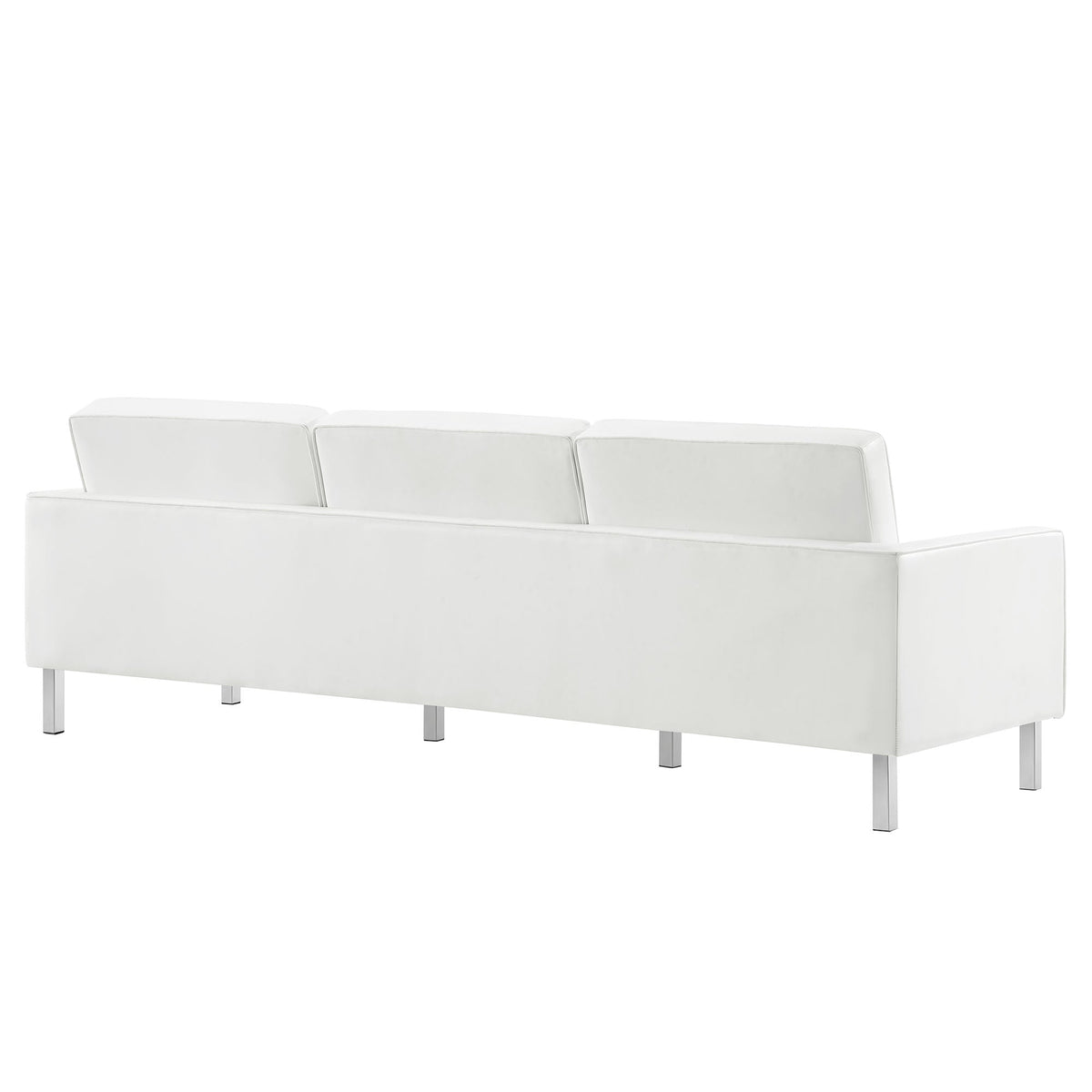 Loft Tufted Upholstered Faux Leather Sofa and Armchair Set