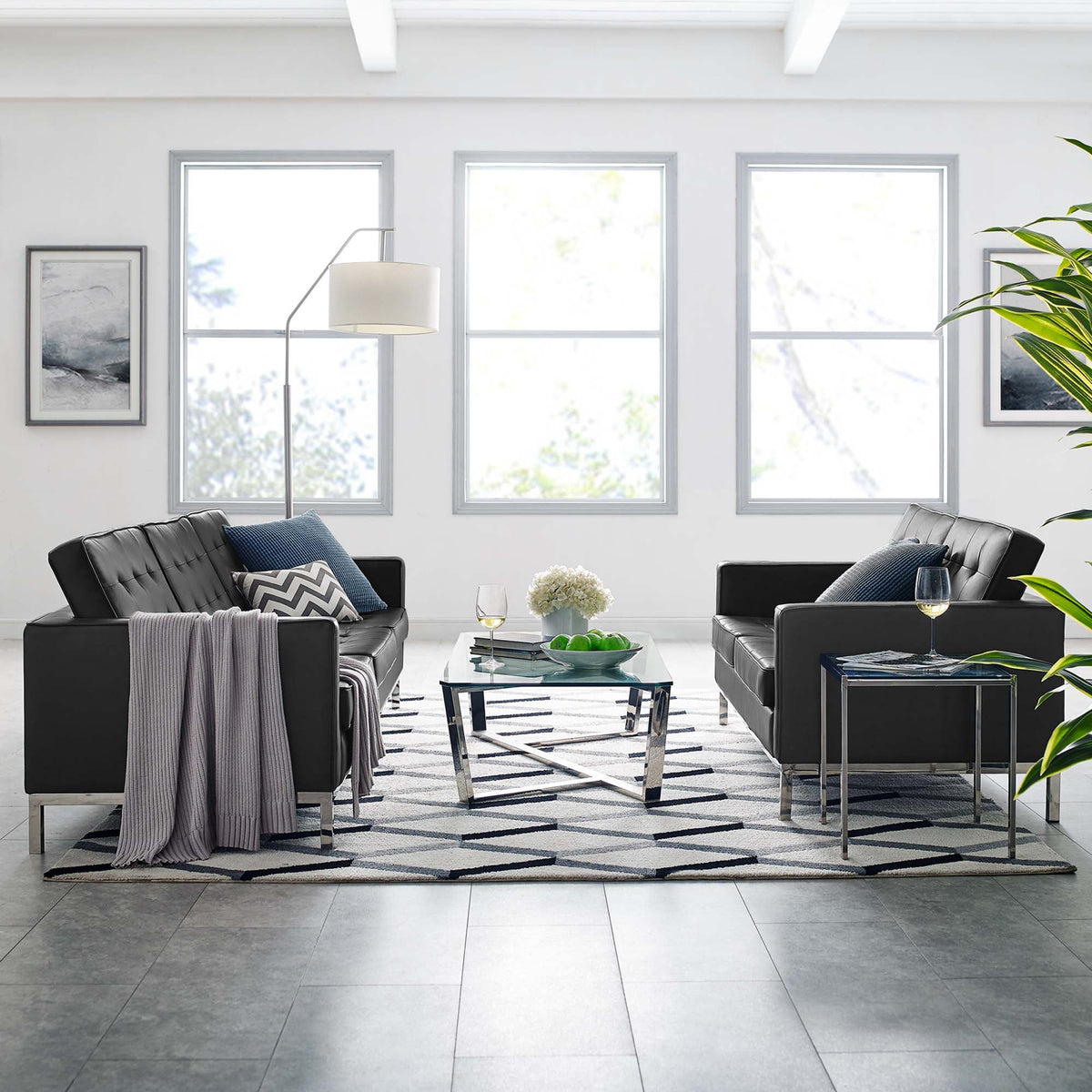 Loft 2-Piece Tufted Vegan Leather Furniture Set - view 9