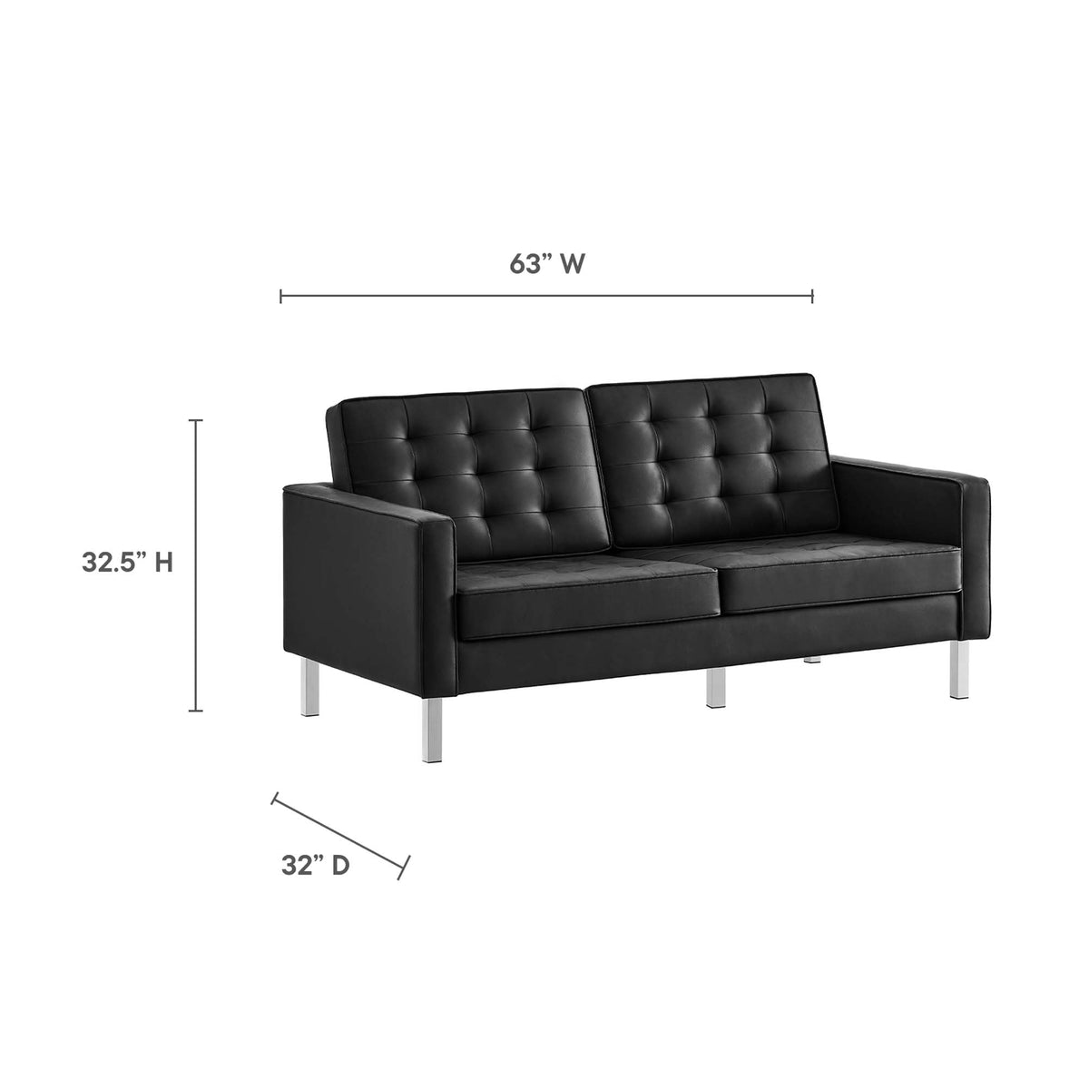 Loft 2-Piece Tufted Vegan Leather Furniture Set - view 7