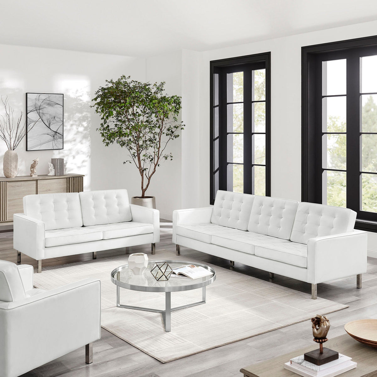 Loft 2-Piece Tufted Vegan Leather Furniture Set - view 4