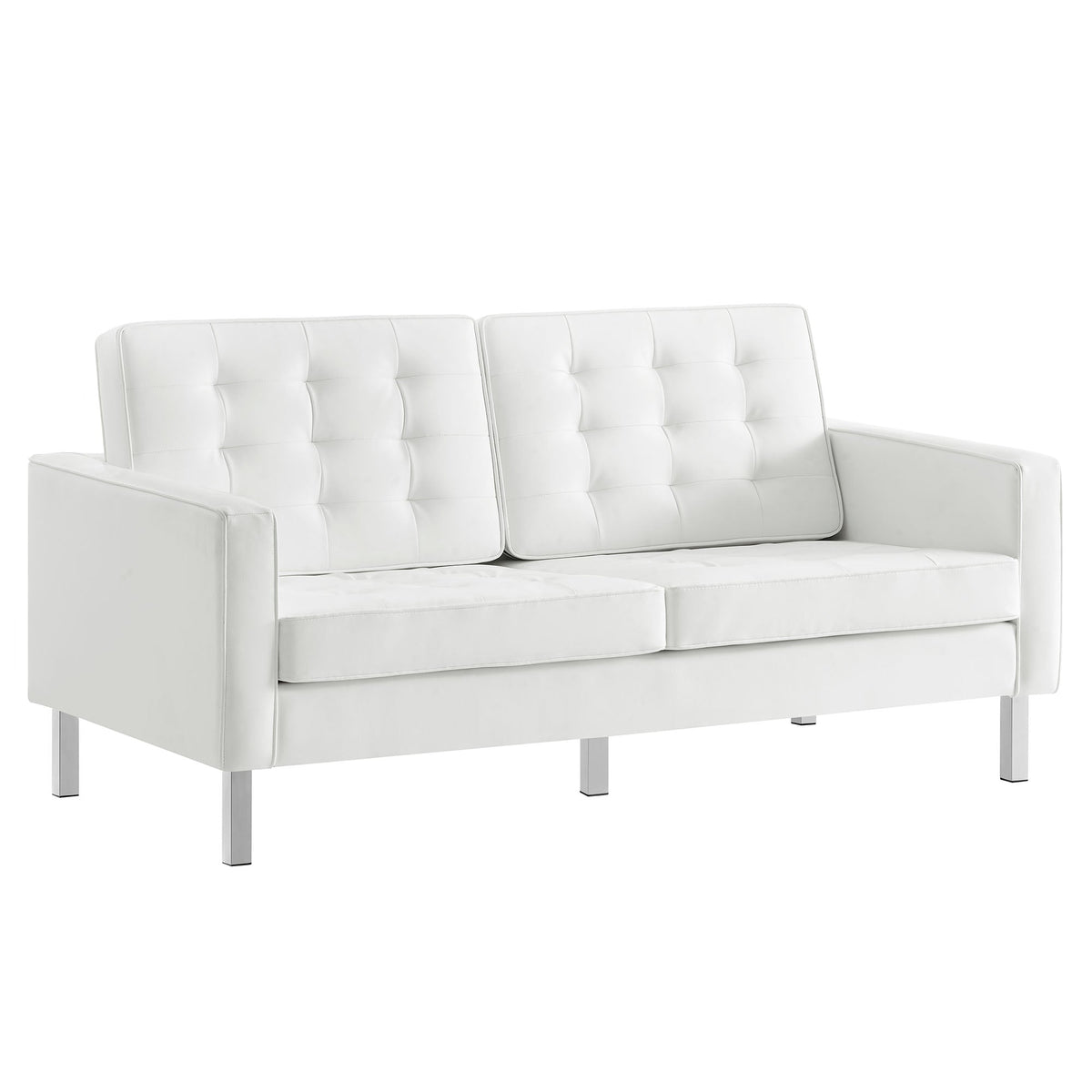 Loft 3 Piece Tufted Upholstered Faux Leather Set