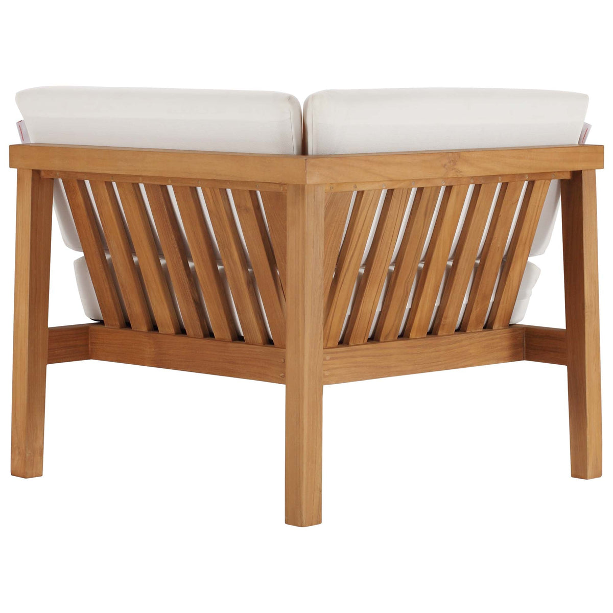 Bayport Outdoor Patio Teak Wood Corner Chair, Natural White - view 3