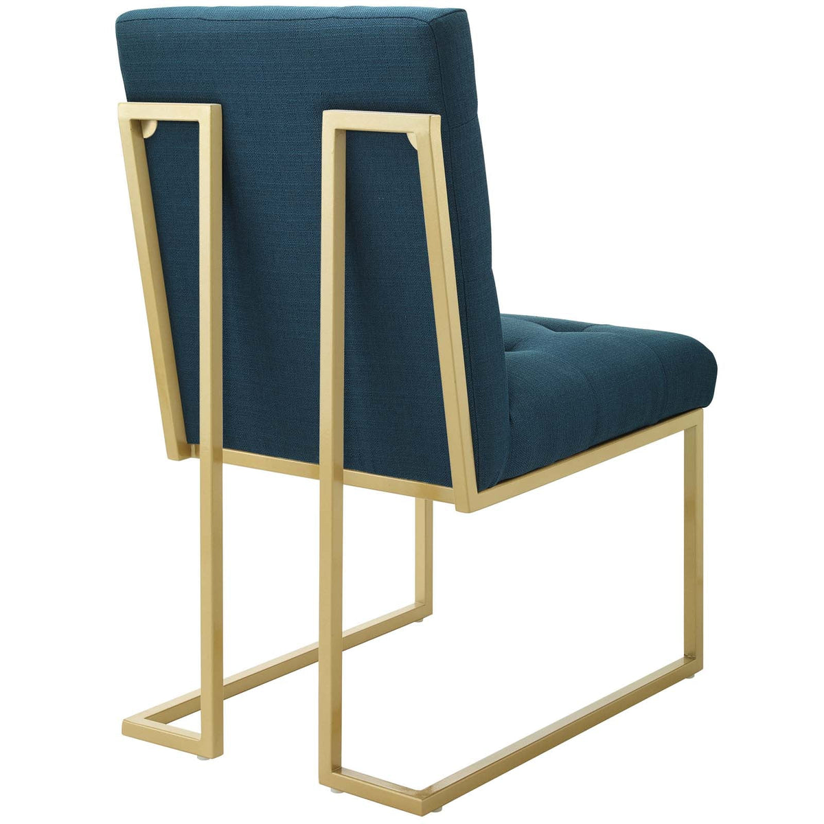 Privy Gold Stainless Steel Upholstered Fabric Dining Accent Chair Set of 2, Gold Azure - view 3