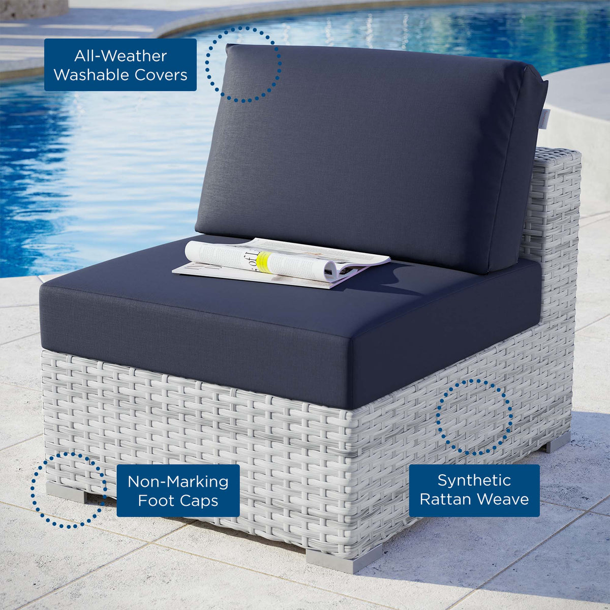 Convene Outdoor Armless Chair