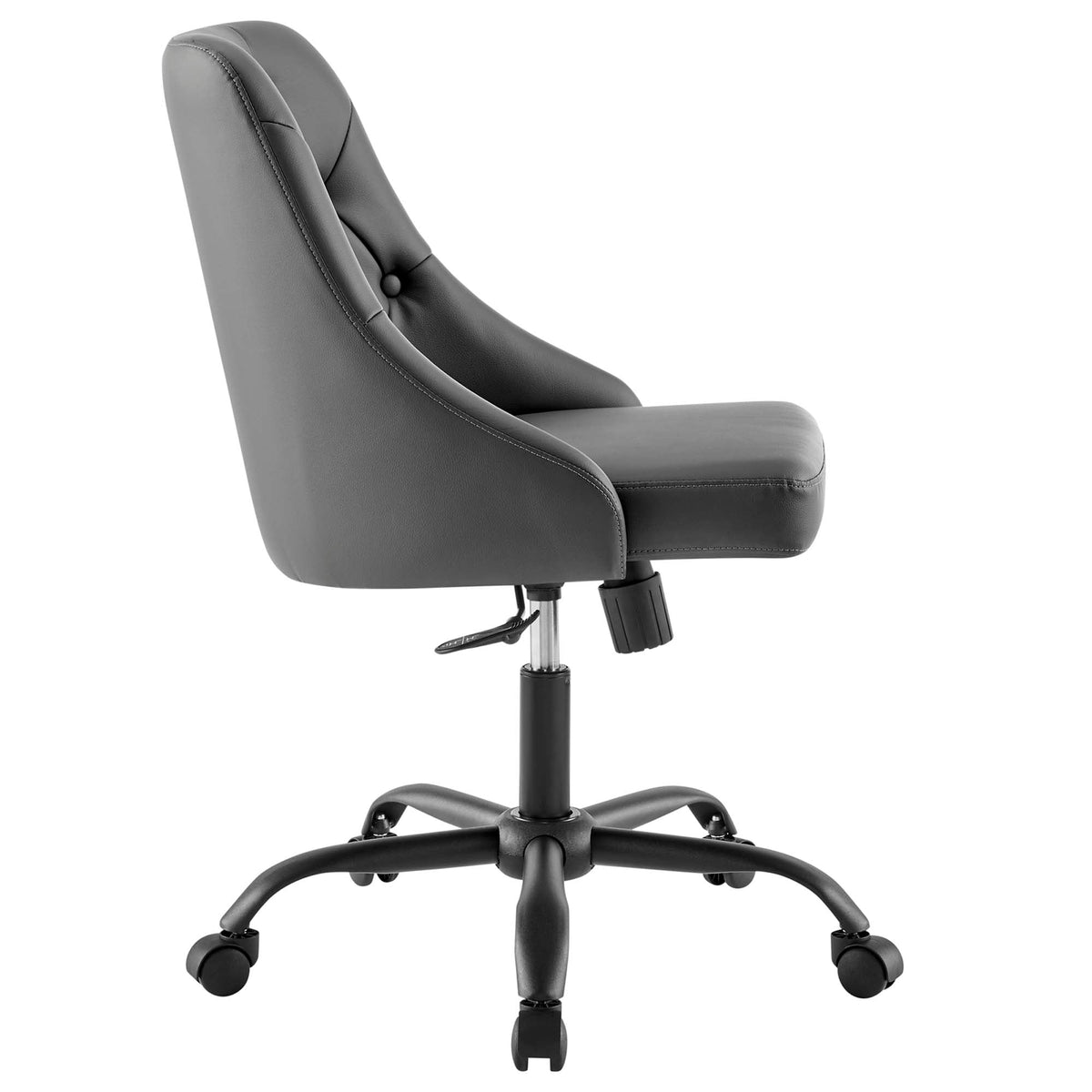 Distinct Tufted Swivel Vegan Leather Office Chair - view 2