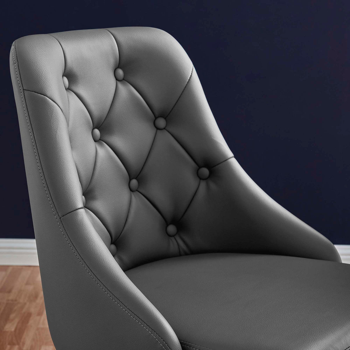 Distinct Tufted Swivel Vegan Leather Office Chair - view 7