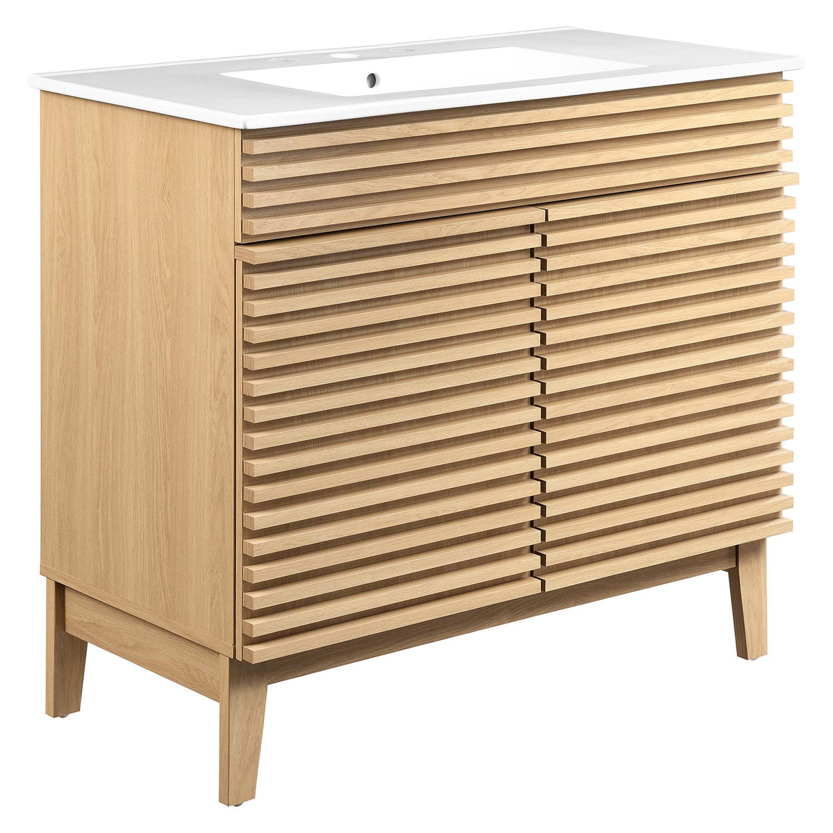 Render 30" and 36" Bathroom Vanities with White Basin Included