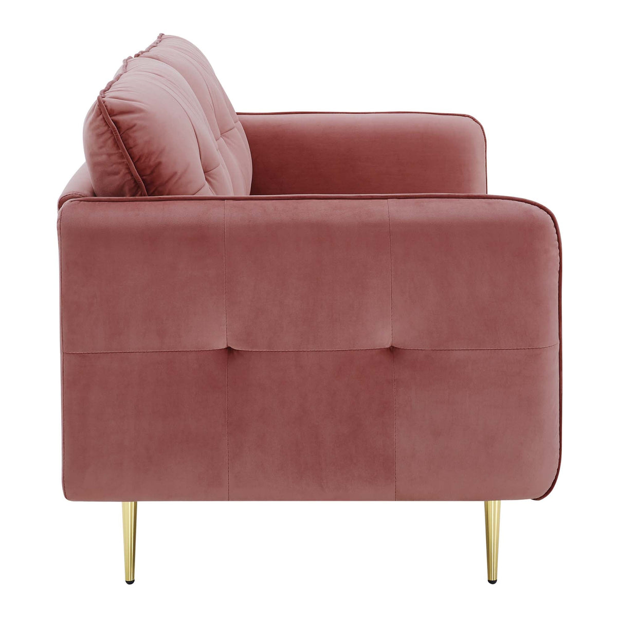 Cameron Tufted Performance Velvet Sofa, Dusty Rose - view 2