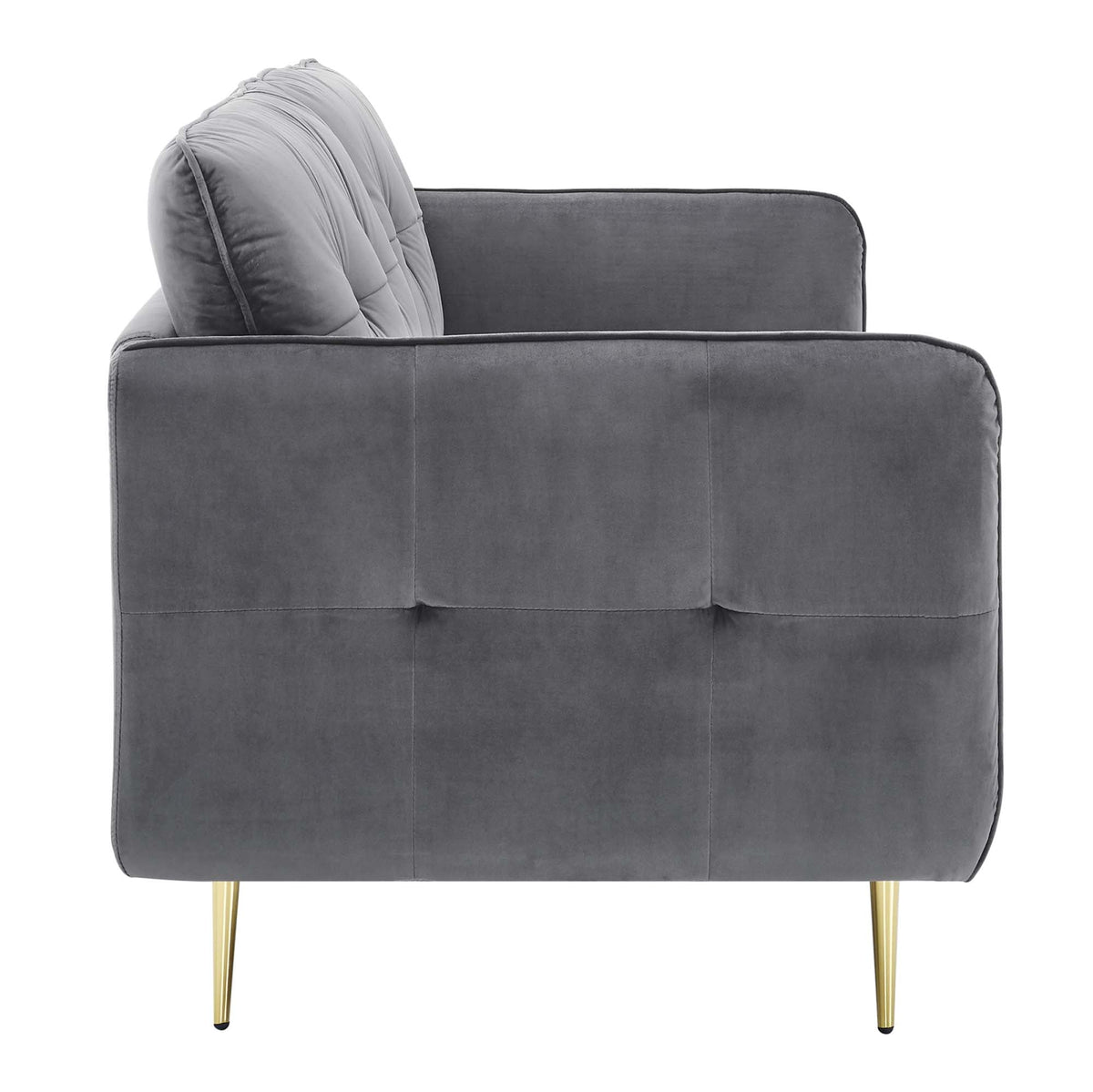 Cameron Tufted Performance Velvet Sofa, Gray - view 2