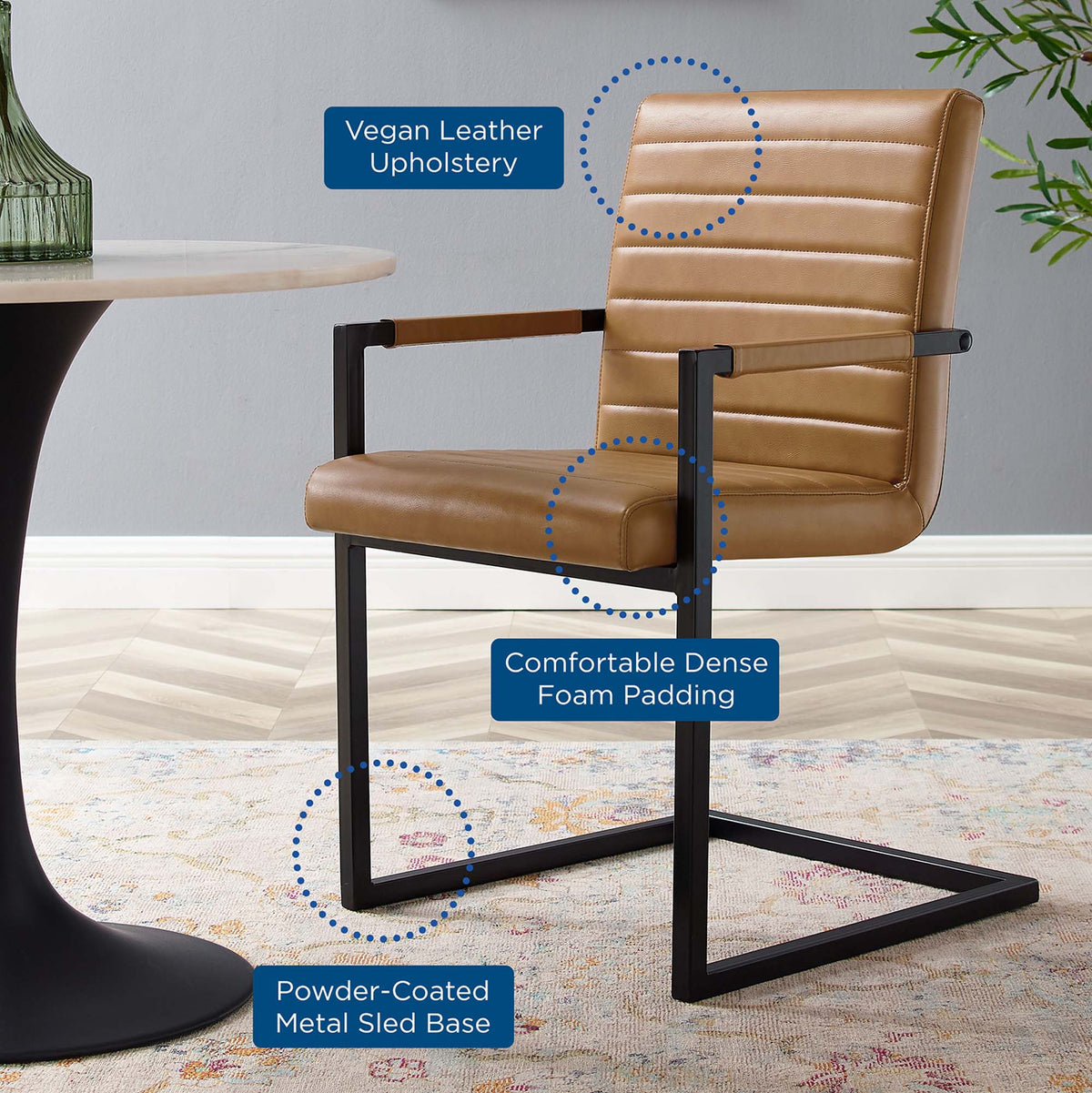 Savoy Vegan Leather Dining Chairs - Set of 2 - view 7