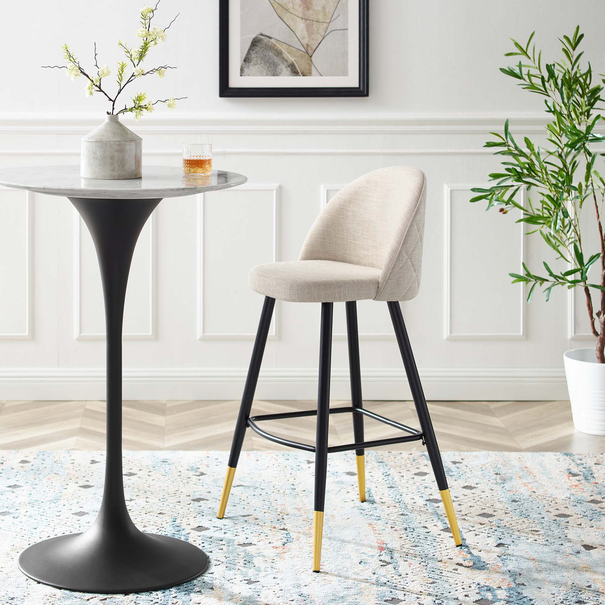 Cordial Fabric Bar Stools Set of 2 - view 8