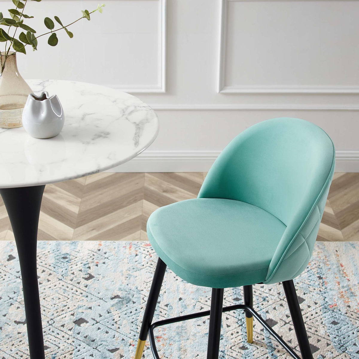 Cordial Performance Velvet Counter Stools Set of 2 - view 8