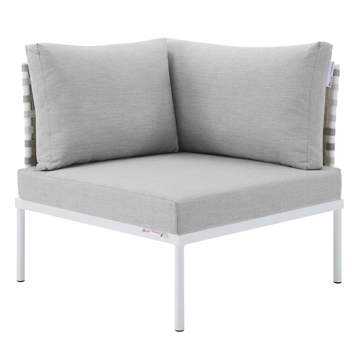 Harmony Sunbrella® Basket Weave Outdoor Aluminum Corner Chair