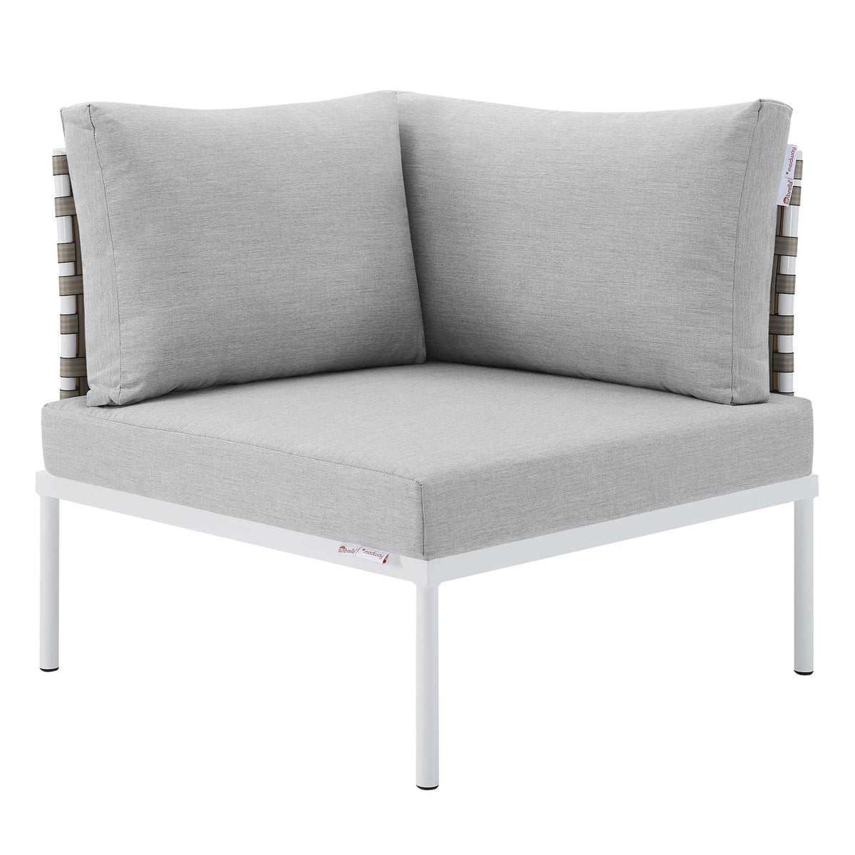 Harmony Sunbrella® Basket Weave Outdoor Aluminum Corner Chair