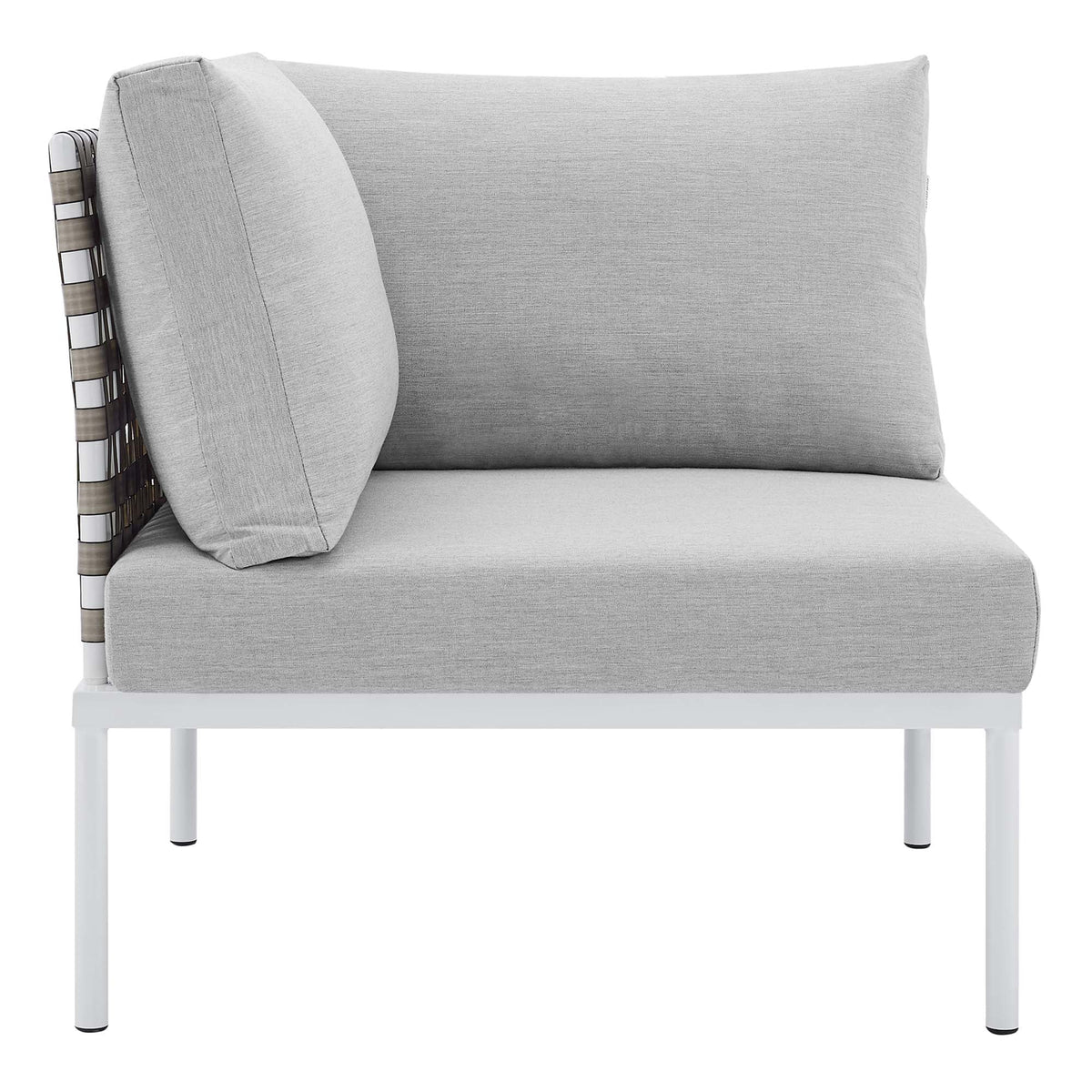 Harmony Sunbrella® Basket Weave Outdoor Aluminum Corner Chair