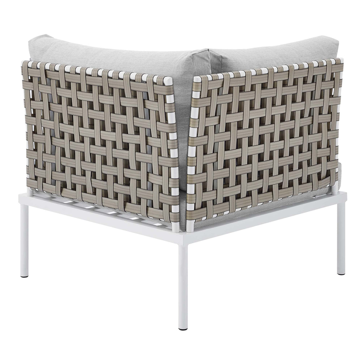 Harmony Sunbrella® Basket Weave Outdoor Aluminum Corner Chair