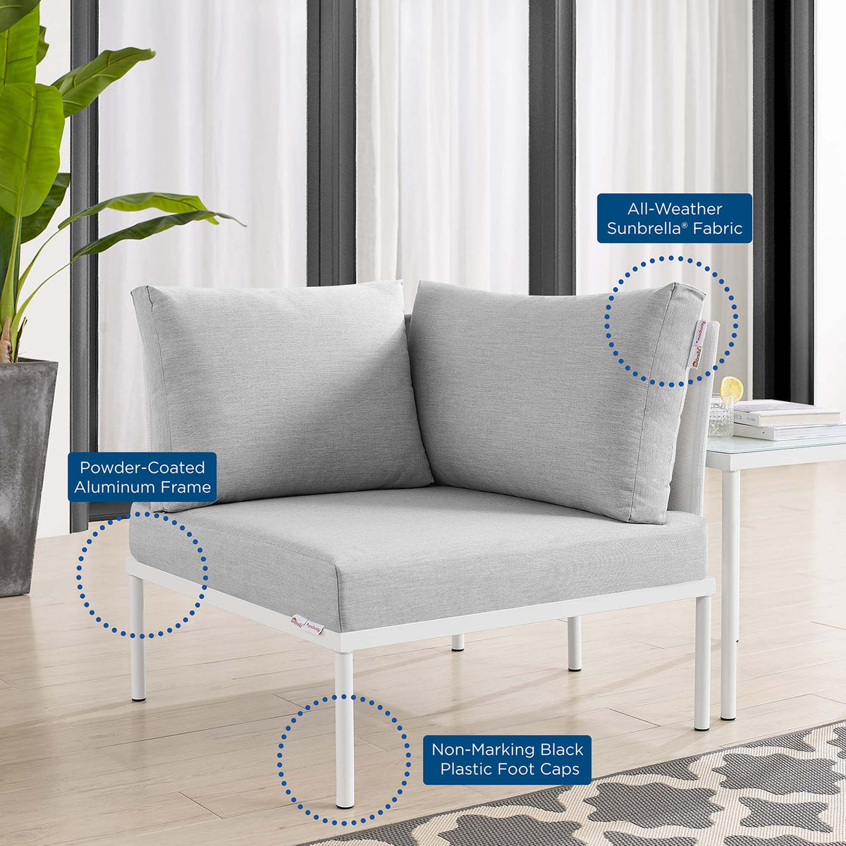 Harmony Sunbrella® Outdoor All Mesh Corner Chair