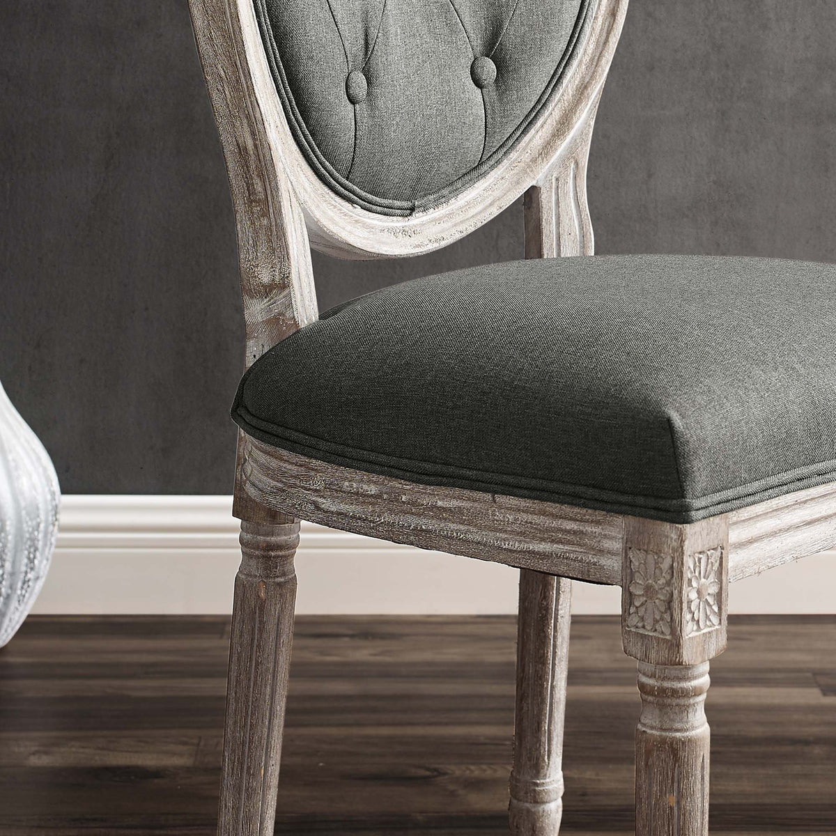 Arise Vintage French Upholstered Fabric Dining Side Chair - view 7