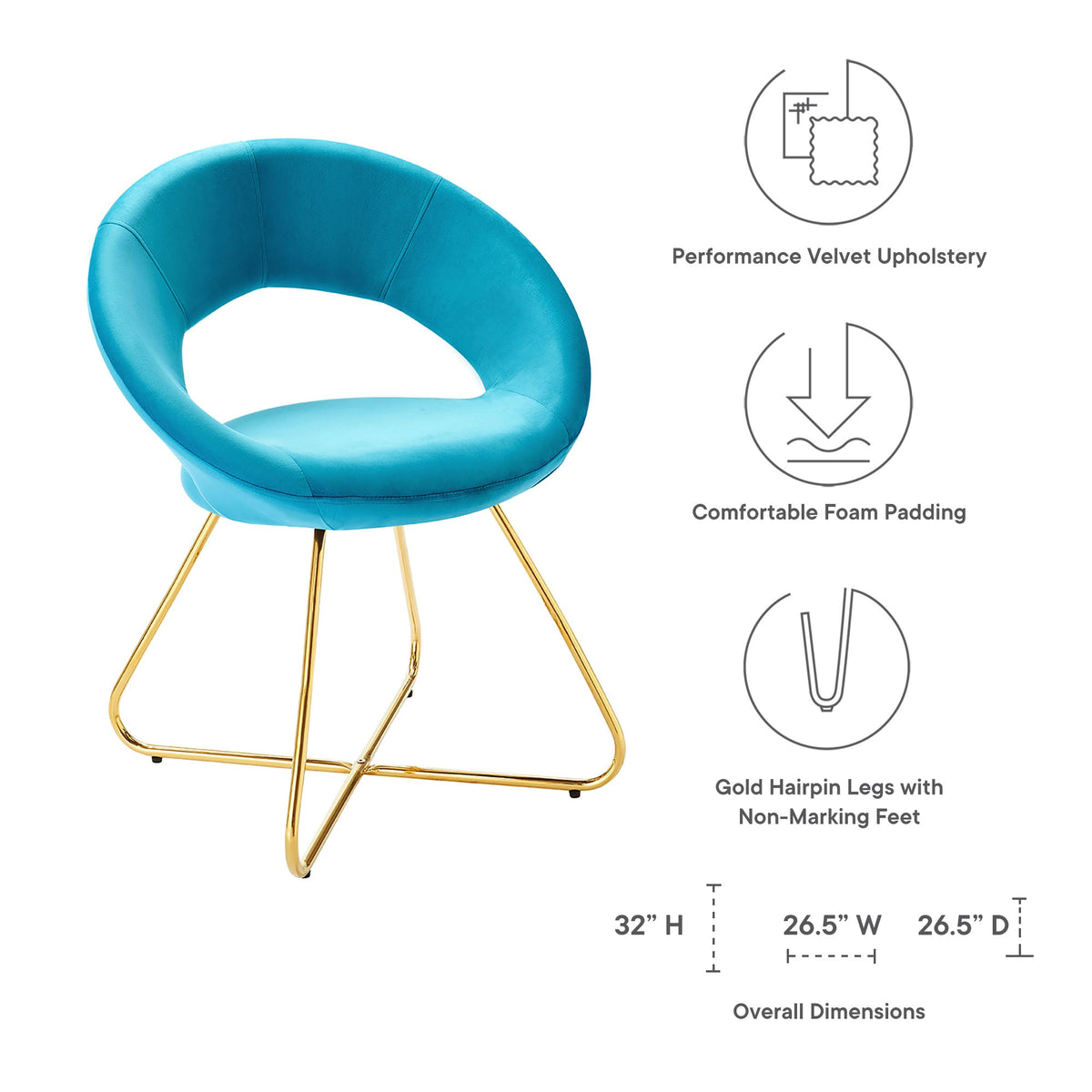 Nouvelle Performance Velvet Dining Chair Set of 2 - view 31
