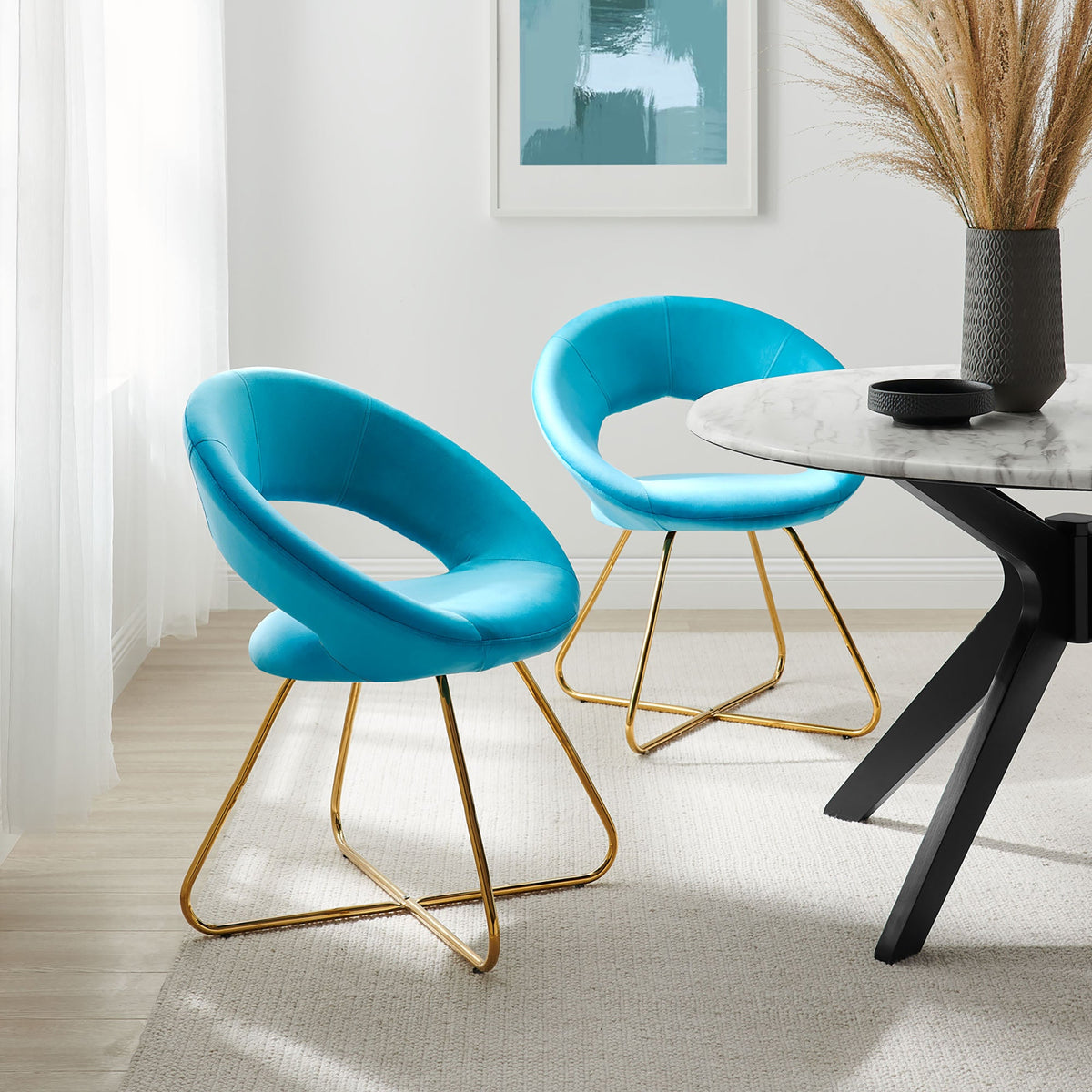 Nouvelle Performance Velvet Dining Chair Set of 2 - view 43