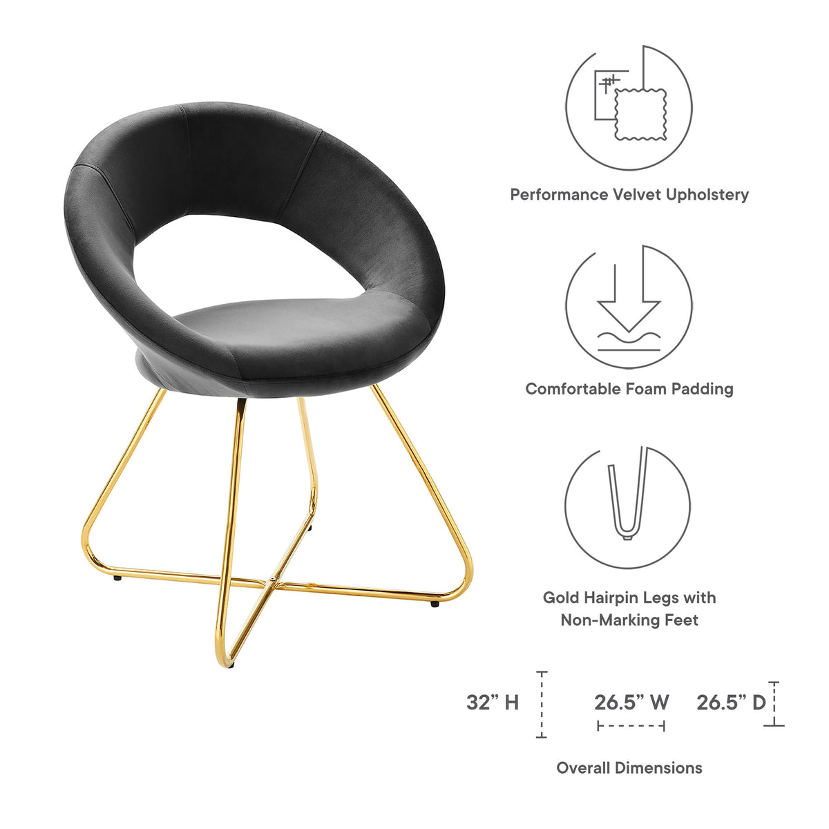 Nouvelle Performance Velvet Dining Chair Set of 2 - view 32