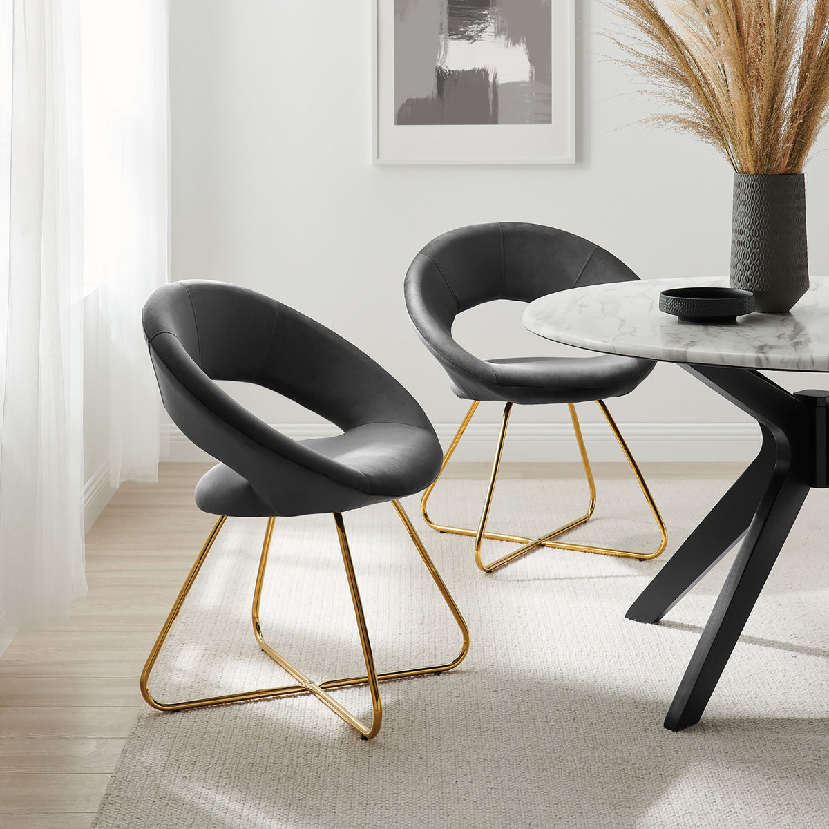 Nouvelle Performance Velvet Dining Chair Set of 2 - view 44