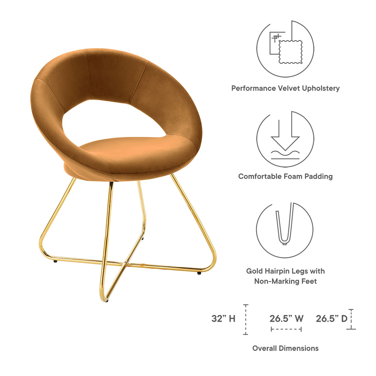 Nouvelle Performance Velvet Dining Chair Set of 2 - view 33