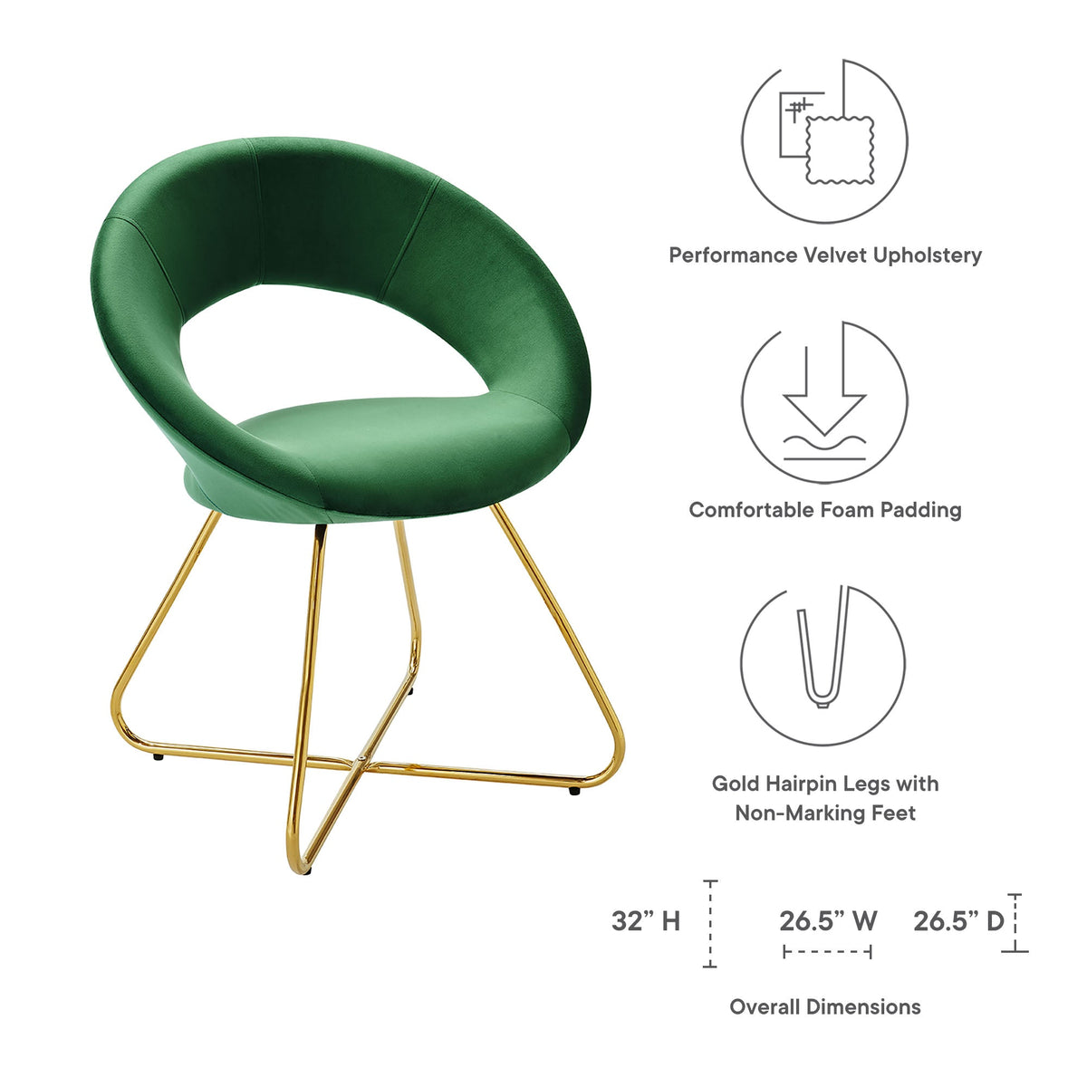 Nouvelle Performance Velvet Dining Chair Set of 2 - view 34