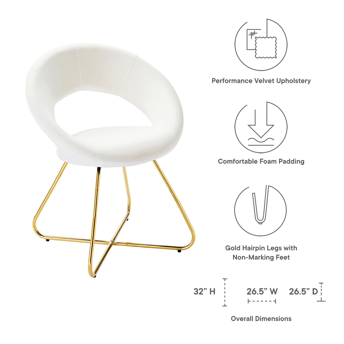 Nouvelle Performance Velvet Dining Chair Set of 2 - view 36