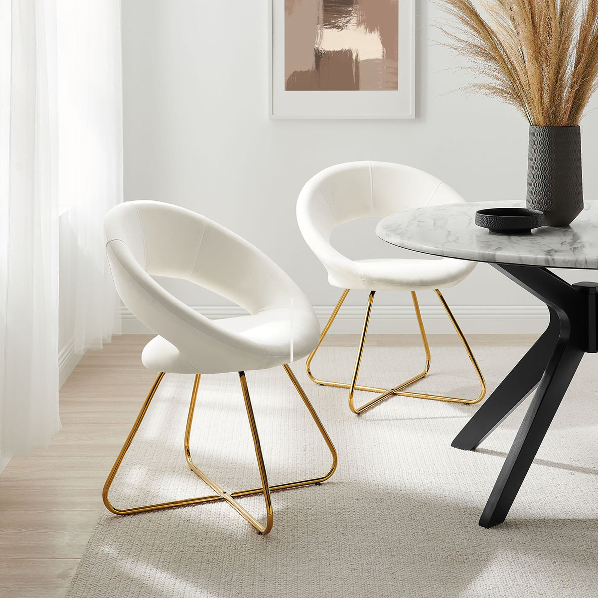Nouvelle Performance Velvet Dining Chair Set of 2 - view 48