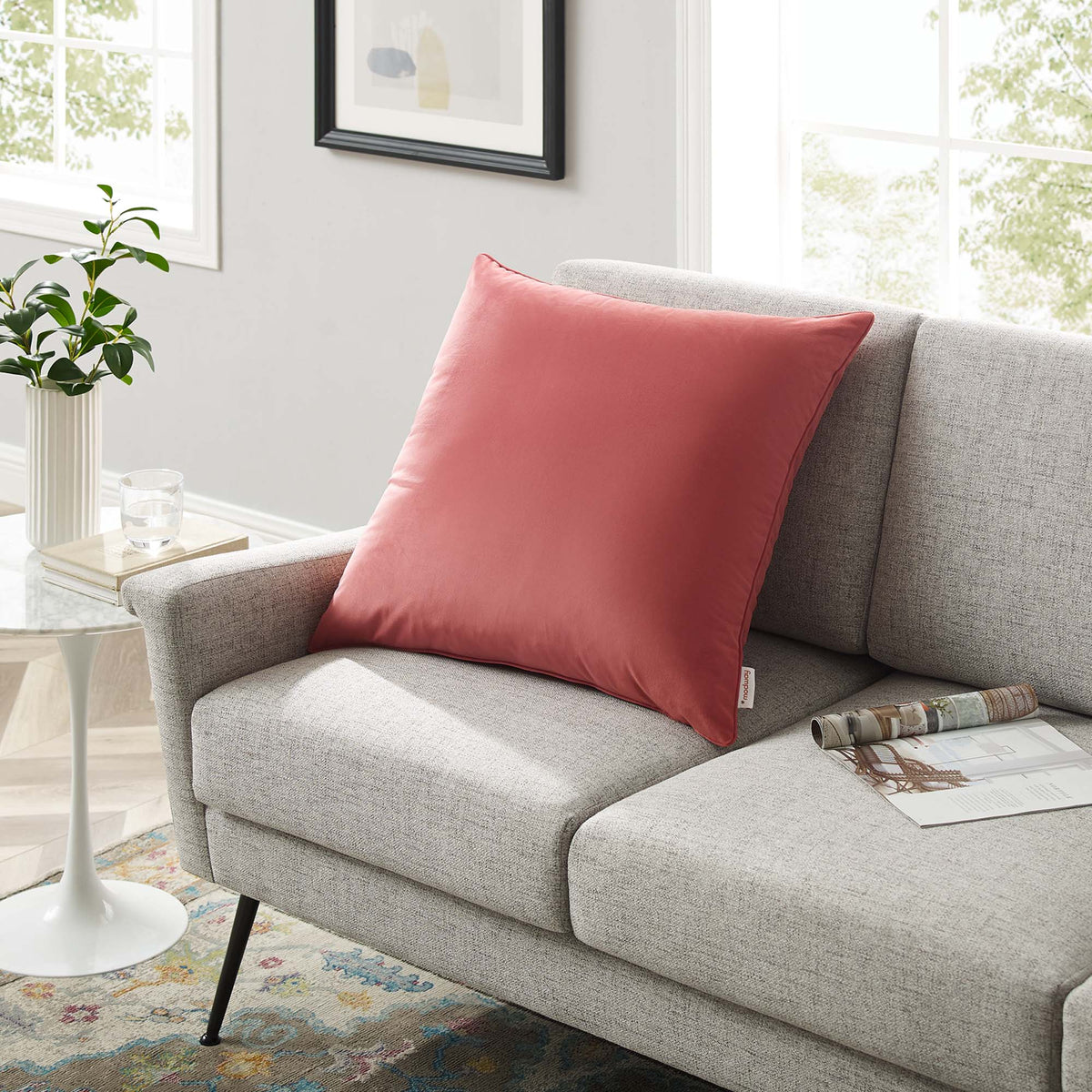 Enhance Performance Velvet Throw Pillow, Blossom, 24" - view 4