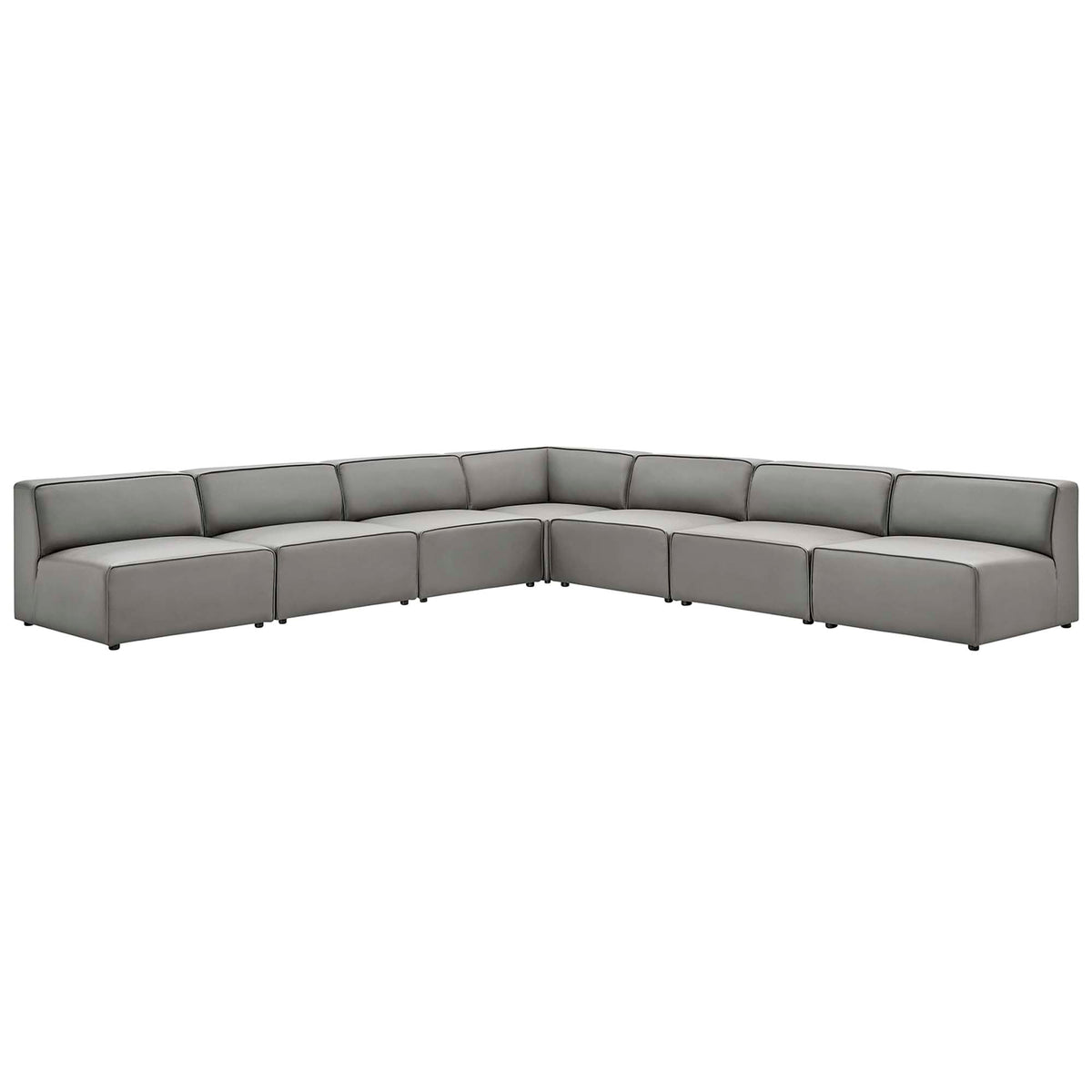 Mingle 7-Piece Vegan Leather Sectional Sofa
