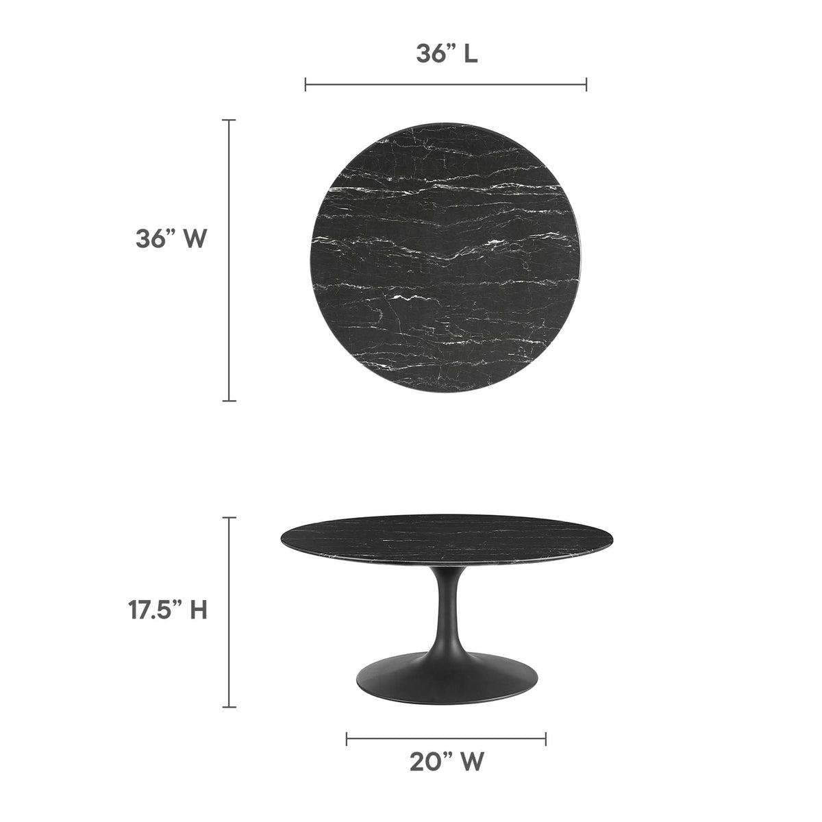Lippa Round Artificial Marble Coffee Table - view 18