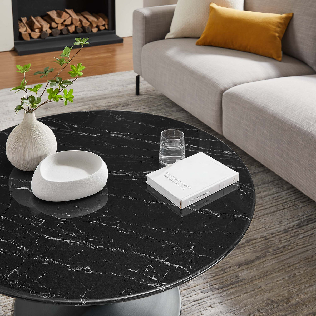 Lippa Round Artificial Marble Coffee Table - view 22