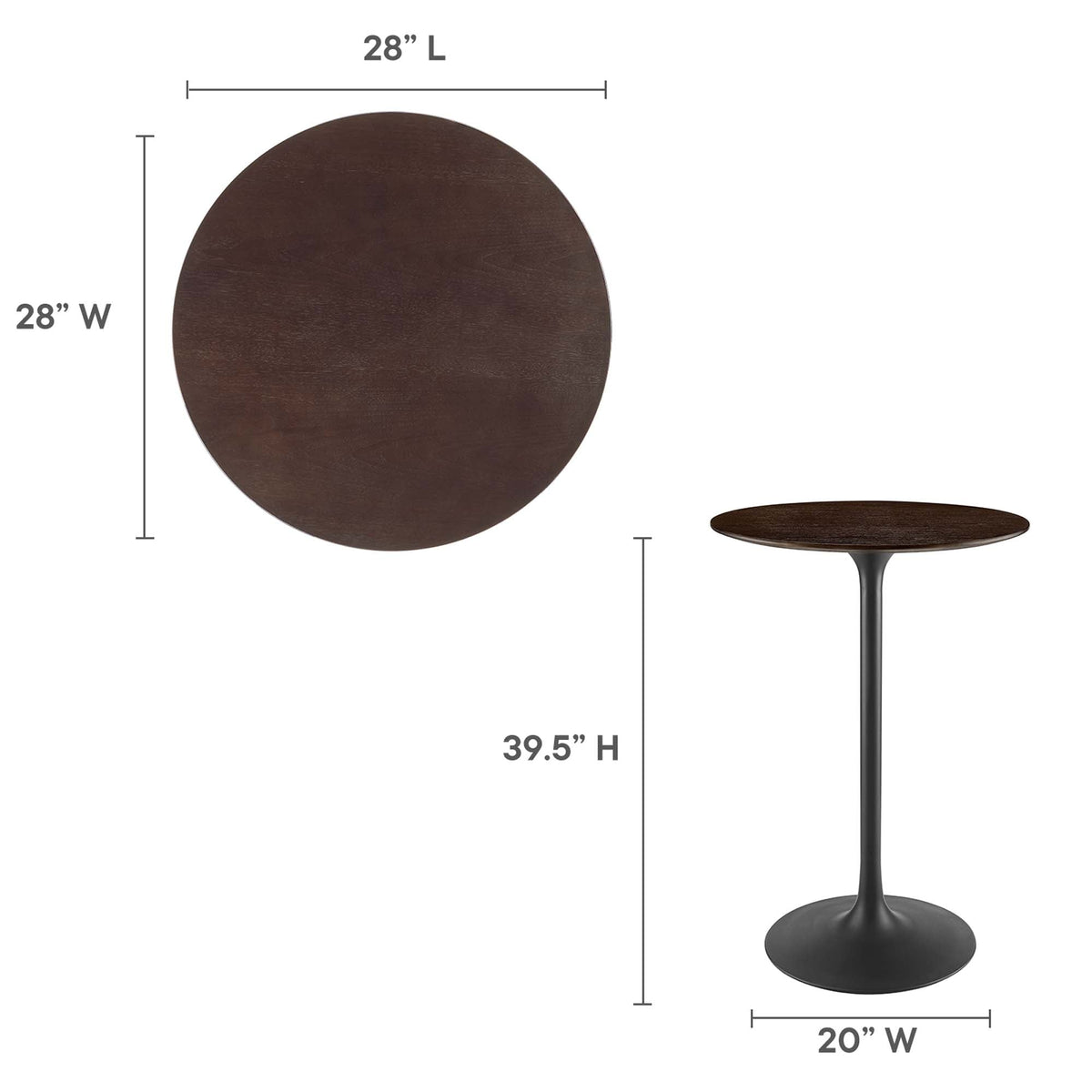 Lippa Round Wood Bar Table