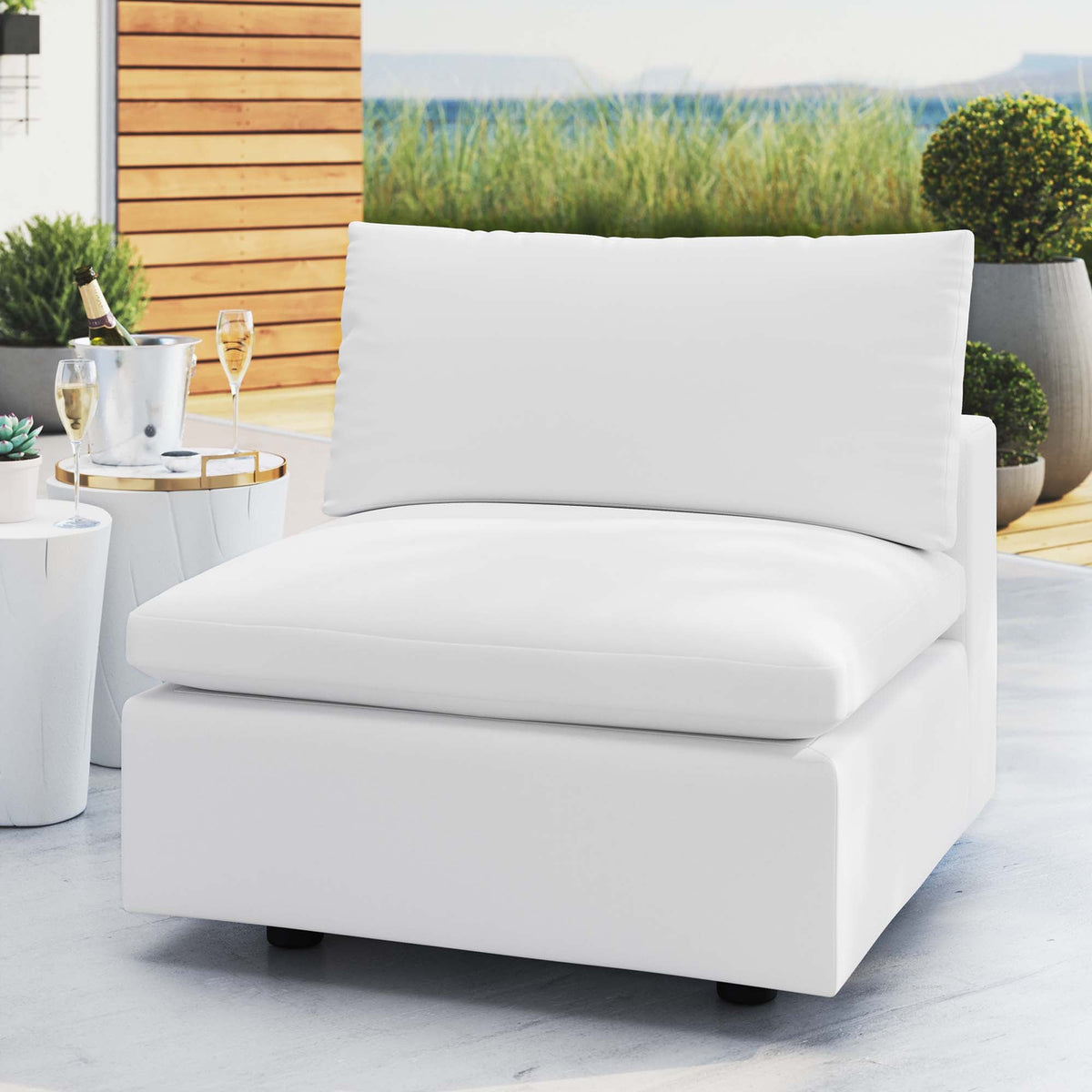 Commix Sunbrella® Outdoor Patio Armless Chair - view 16
