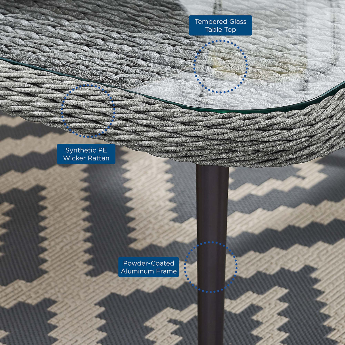 Endeavor Wicker Rattan Outdoor Patio Wicker Rattan Seating Set - view 9