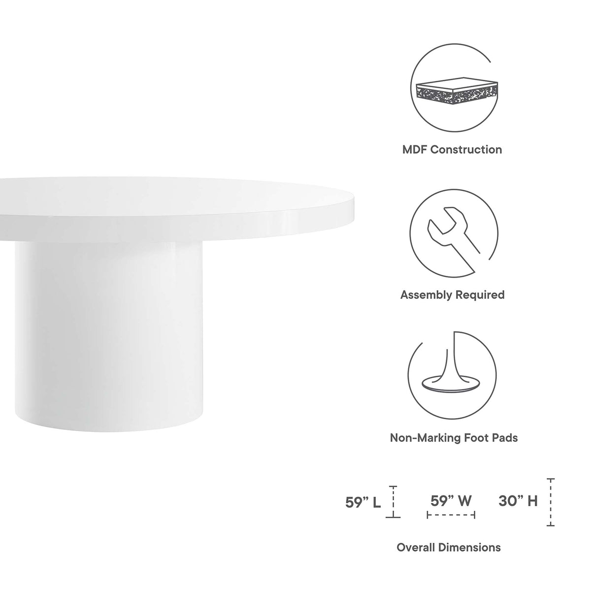 Gratify 60" Round Dining Table - view 6