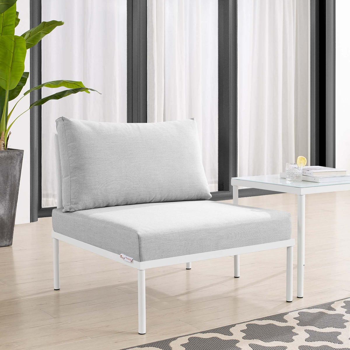 Harmony Sunbrella® Outdoor Aluminum Armless Chair