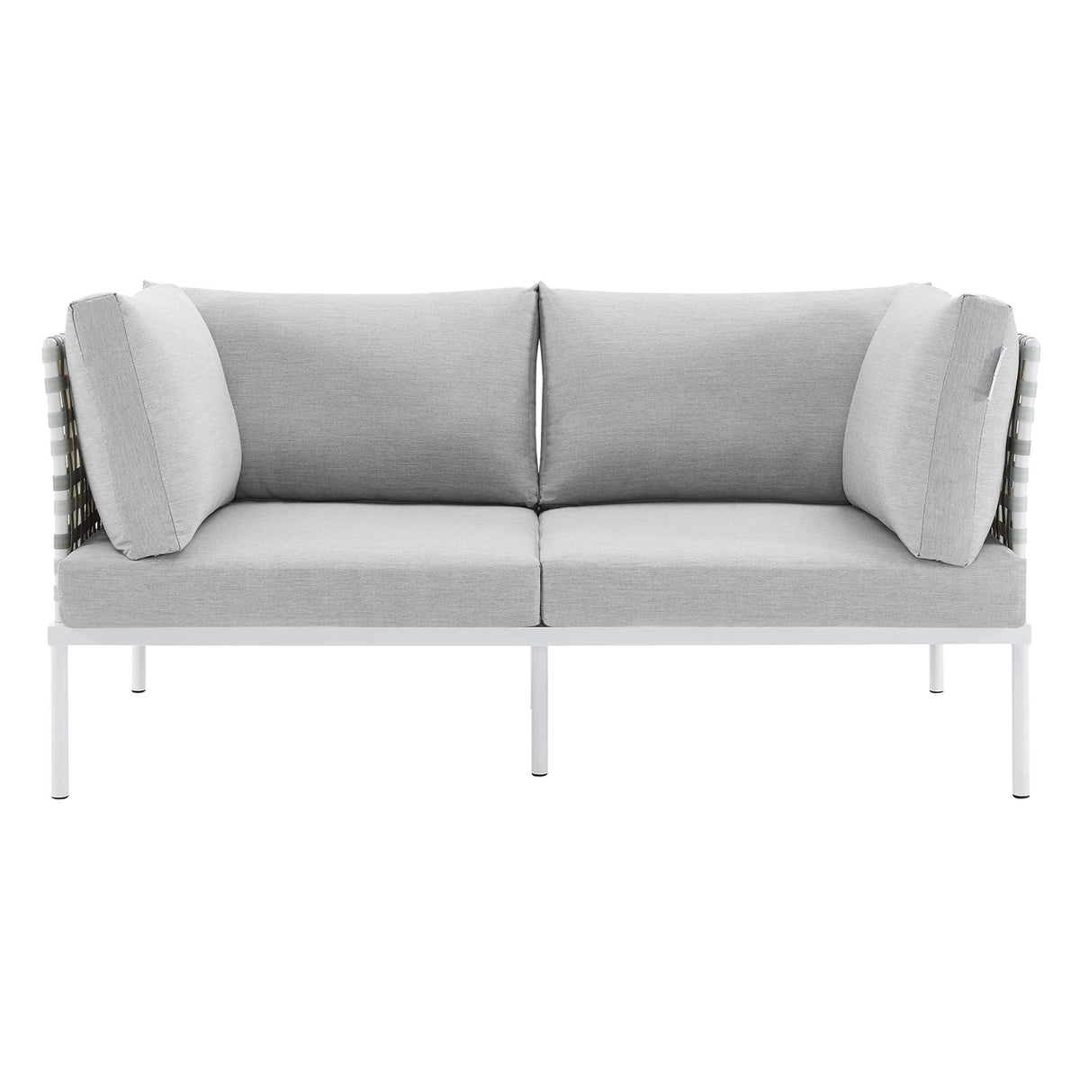 Harmony Sunbrella® Basket Weave Outdoor Aluminum Loveseat