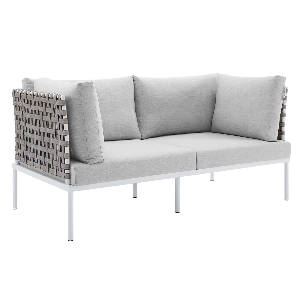 Harmony Sunbrella® Basket Weave Outdoor Aluminum Loveseat