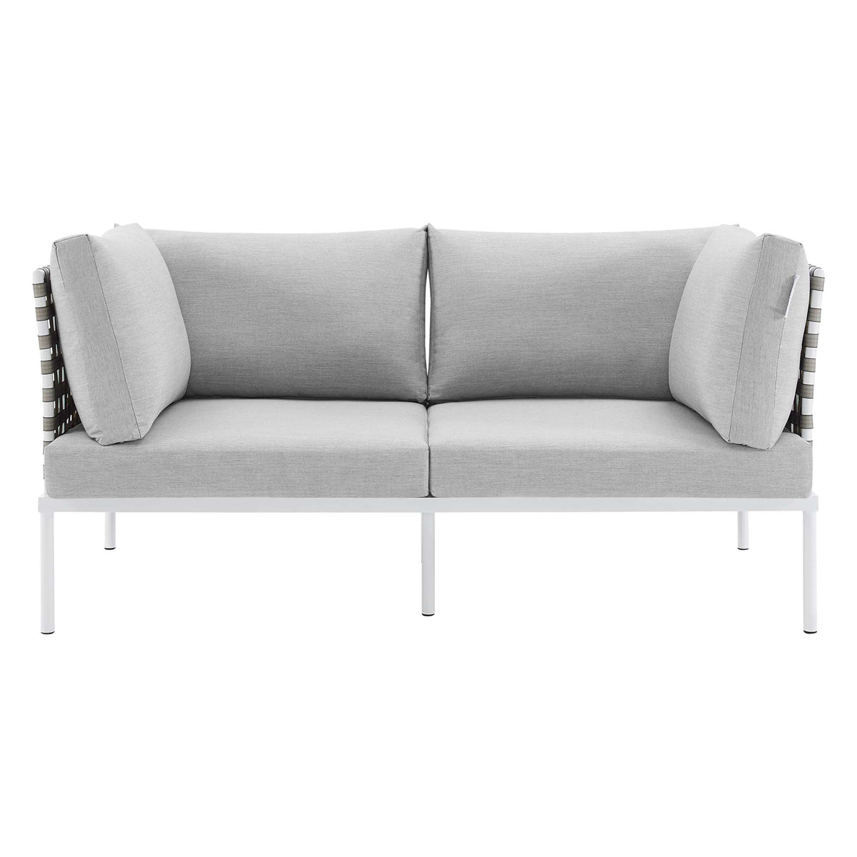 Harmony Sunbrella® Basket Weave Outdoor Aluminum Loveseat